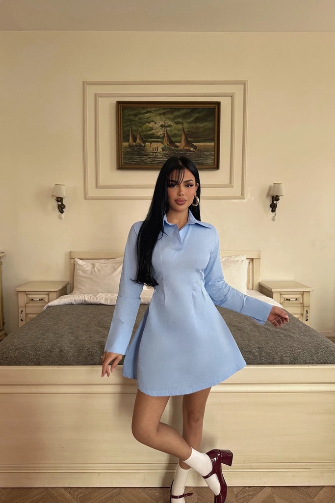 Blue Herda Flared Dress