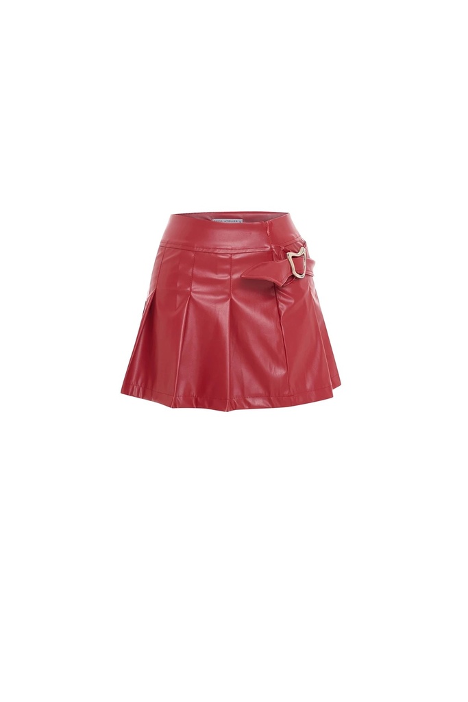 Red Belt Detail Skirt