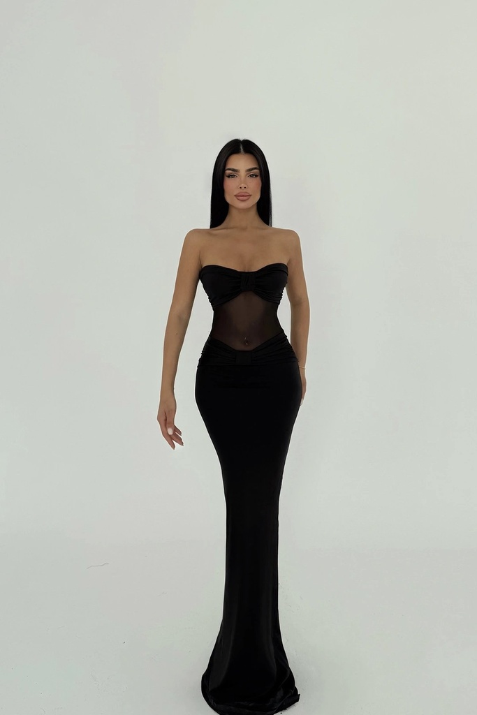 Black Transparent Long Dress