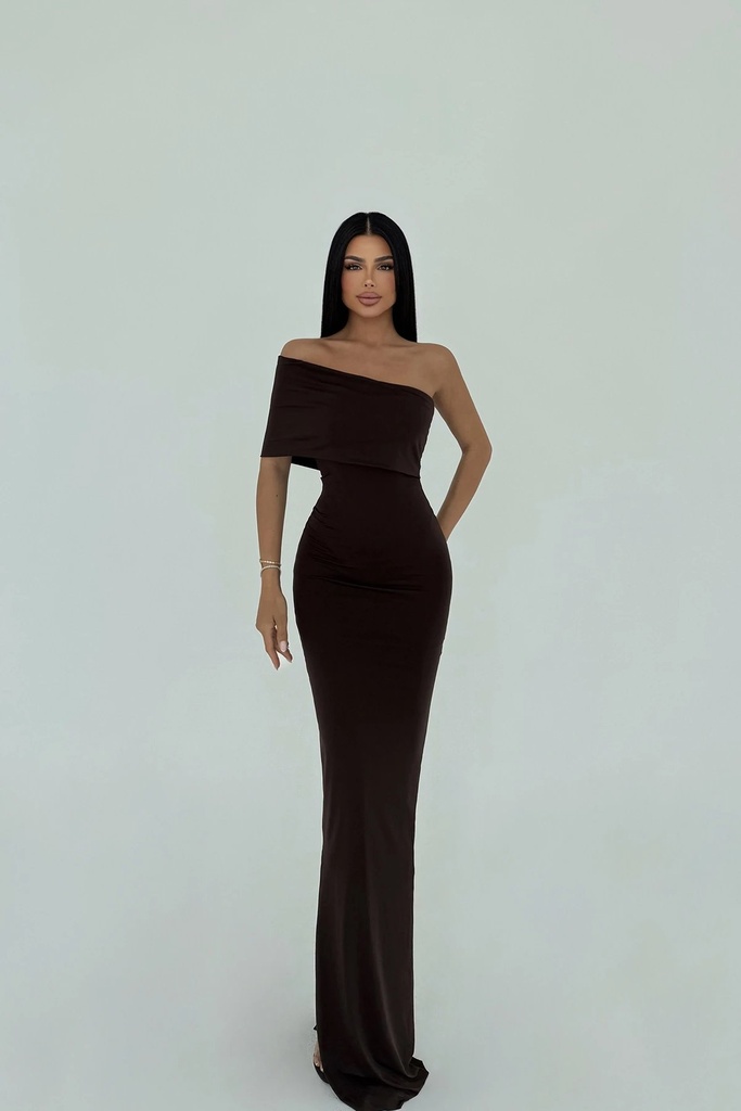 Brown Vanya Single Sleeve Dress