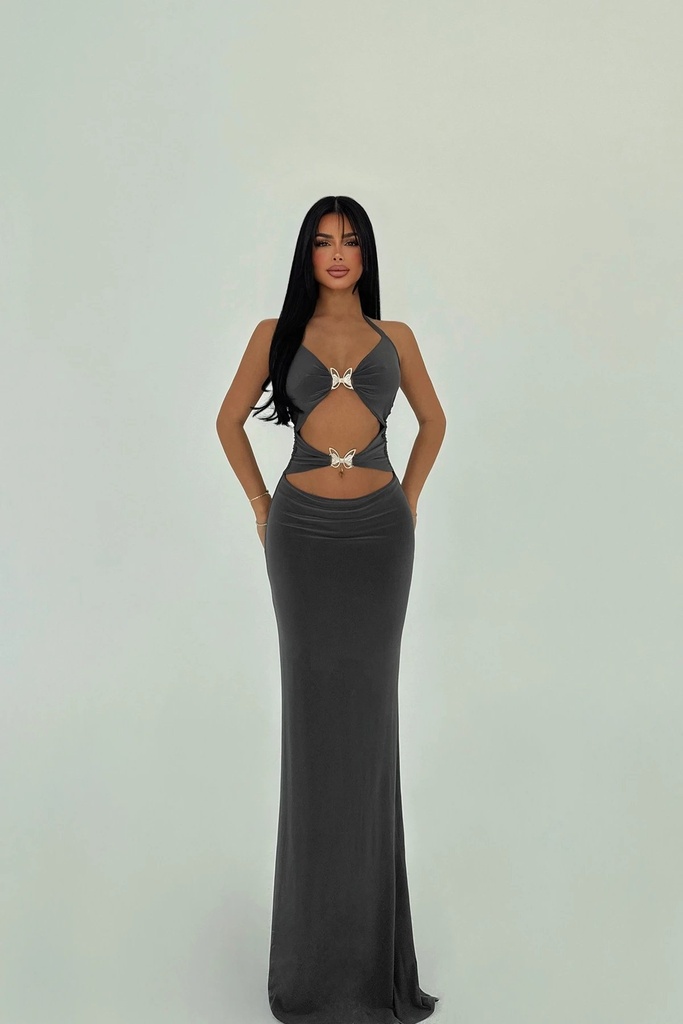 Anthracite Window Detail Dress