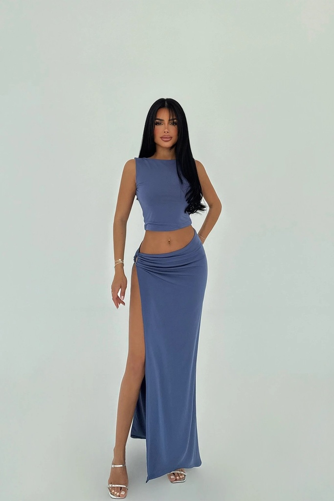Indigo Skirt Suit