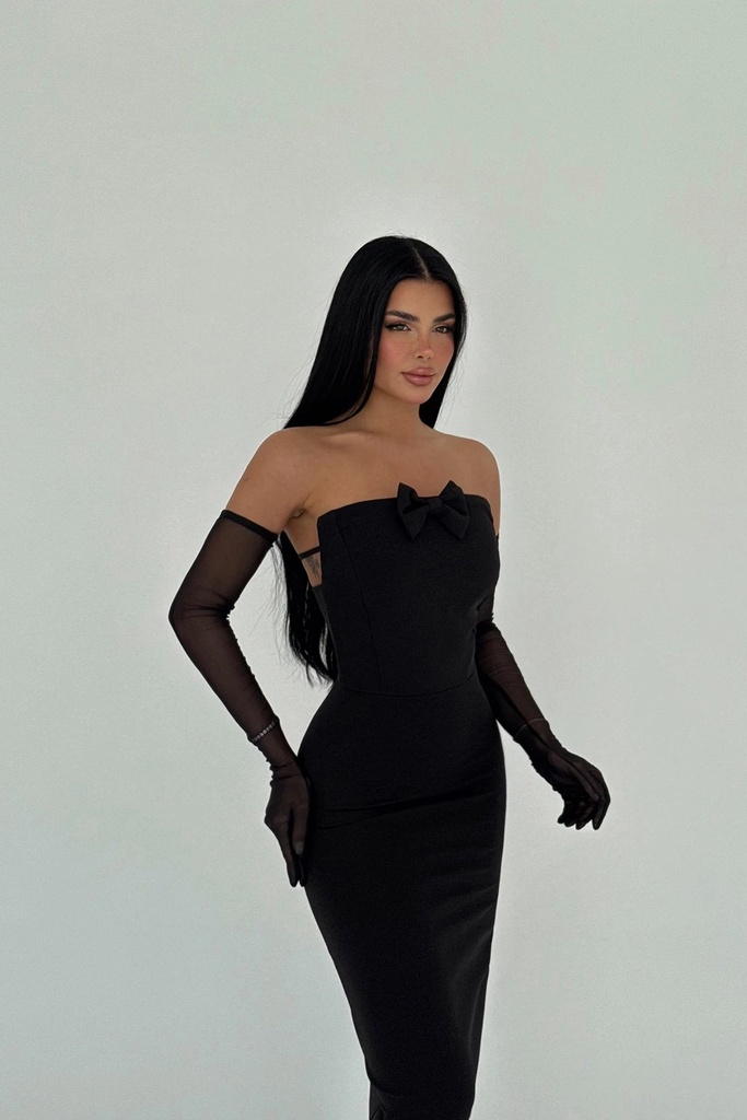 Black Enola Dress with Gloves