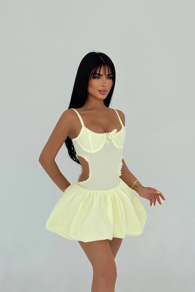 Yellow Strap Mini Dress