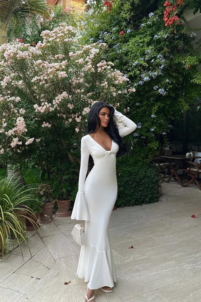 White Long Sleeve Dress