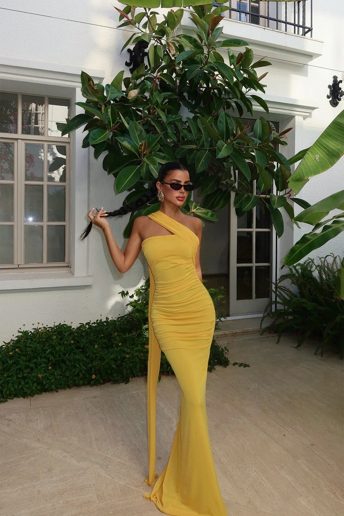 Yellow Coraline Multi-Lace Dress