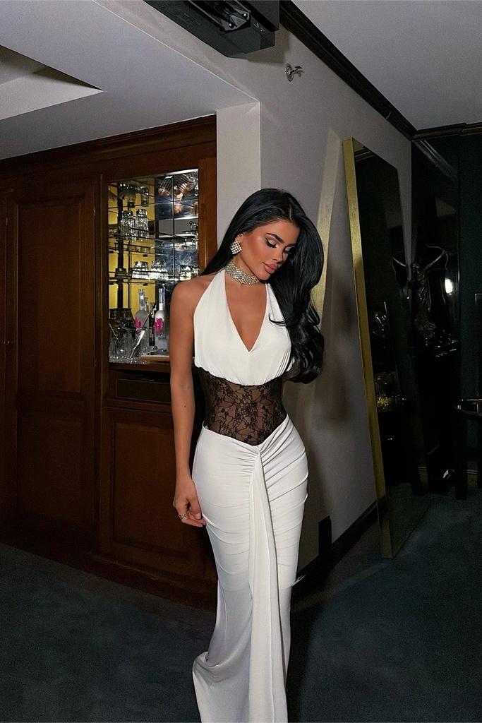 White Nutty Dress with Lace Details