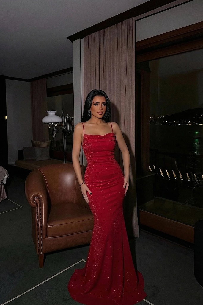 Red Strappy Long Dress