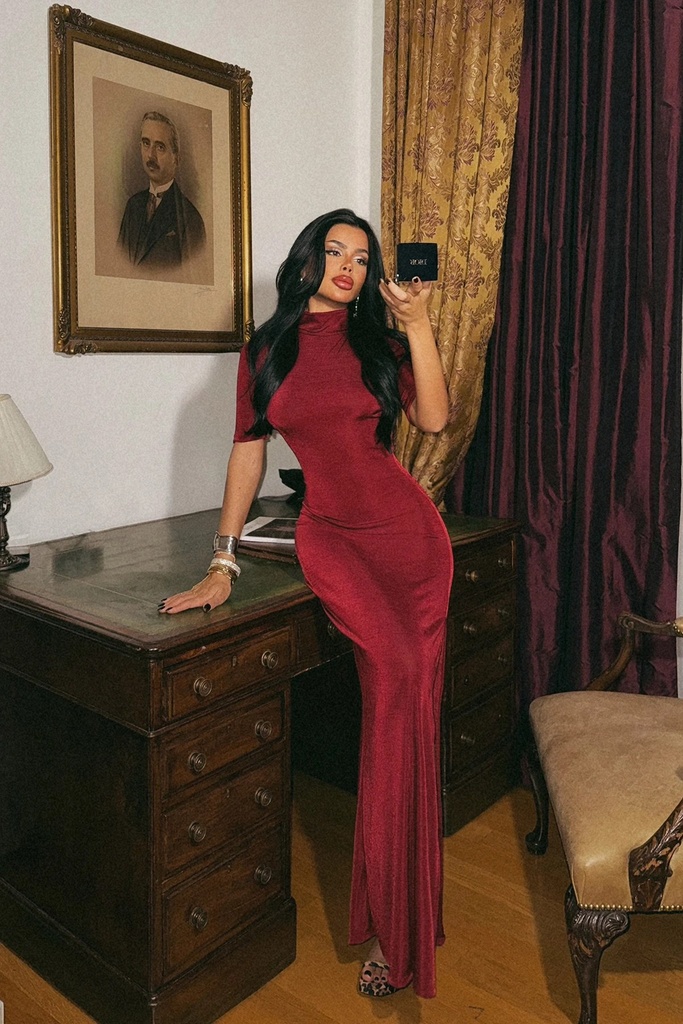 Claret Red Long Dress