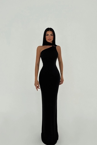 Black Shoulder Detail Dress