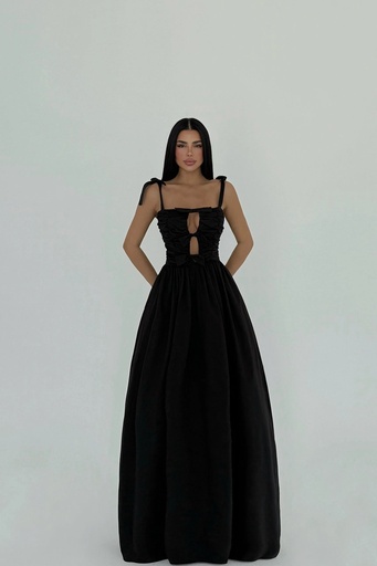 Black Bow Detailed Suspender Dress