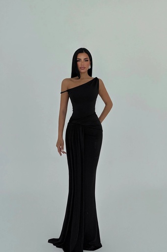 Black Strap Long Dress