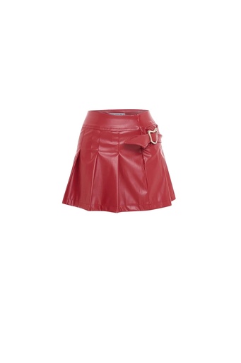 Red Belt Detail Skirt