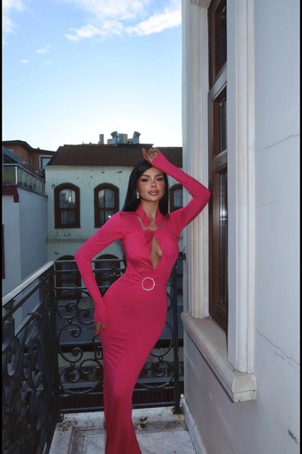 Fuchsia Hattie Long Dress