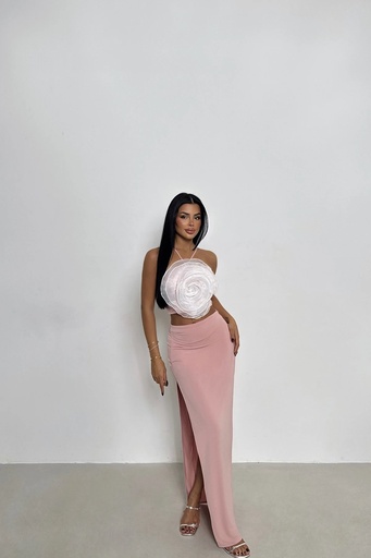 Powder Rose Detailed Skirt Suit