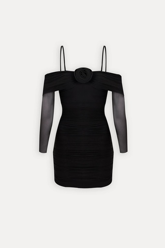 Black Rose Detailed Suspender Dress