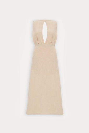 Beige Basic Mini Dress