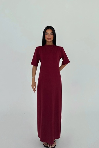Burgundy Basic Long Dress