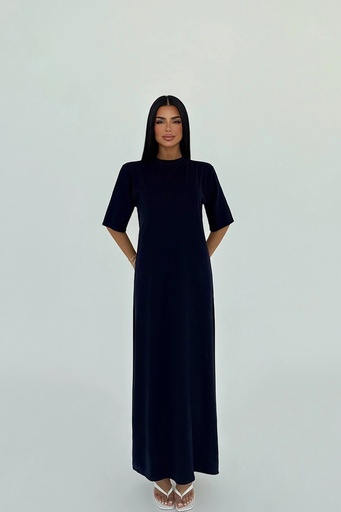 Navy Blue Basic Long Dress