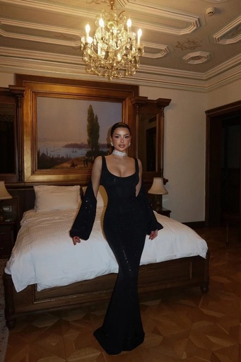 Black Stone Long Dress