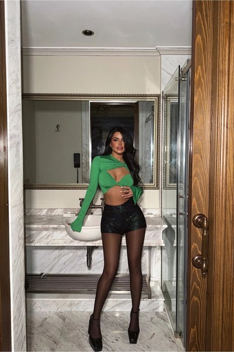 Green Sequin Detail Shorts
