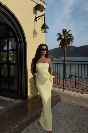 Yellow Daysi Strapless Dress