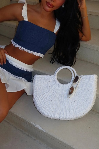 White Large Straw Bag