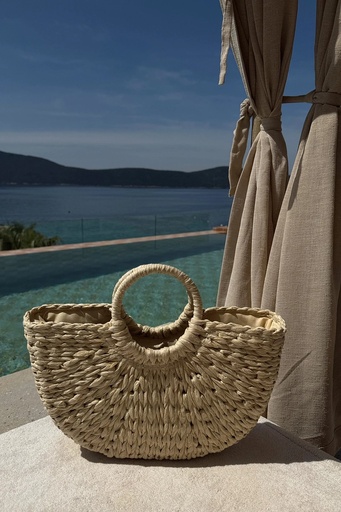 Cream Large Straw Bag