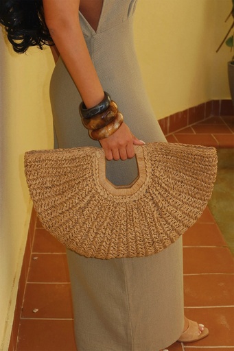 Beige Straw Bag