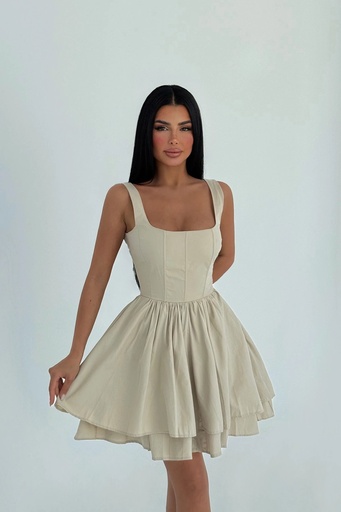 Cream Strap Dress