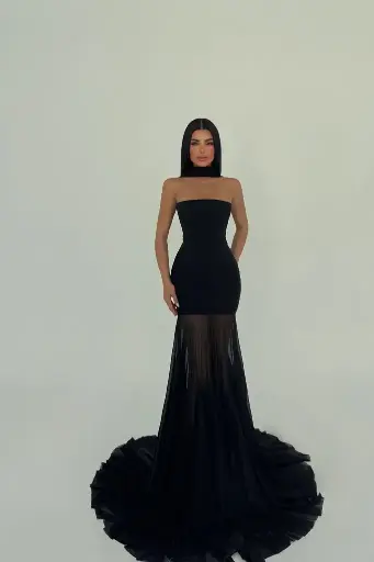 Black Marianna Long Skirt Tulle Dress