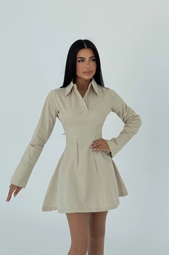 Cream Herda Flared Dress