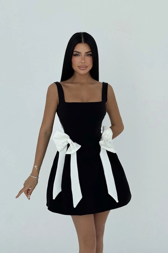 Black Bow Detailed Suspender Dress