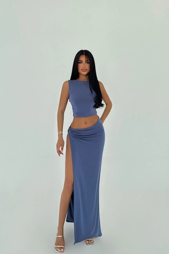 Indigo Skirt Suit