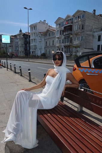 White Tulle Long Dress
