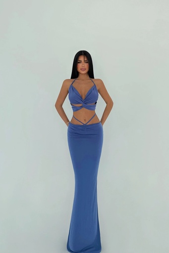 Indigo Skirt Suit