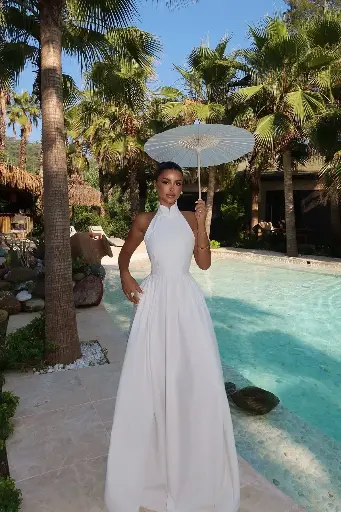 White Basic Long Dress