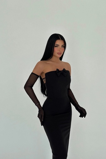 Black Enola Dress with Gloves