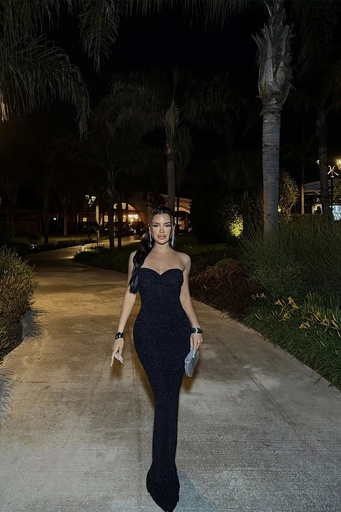 Dianora Black Lurex Long Dress