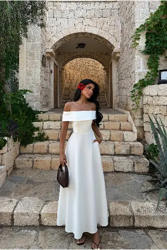 White Madonna Collar Dress 
