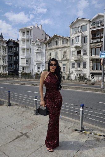 Fuchsia Shion Sequined Dress