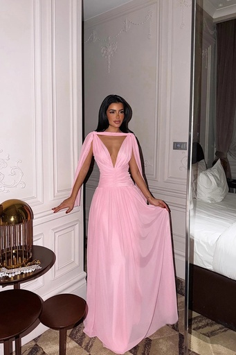 Pink Gathered Detail Dress