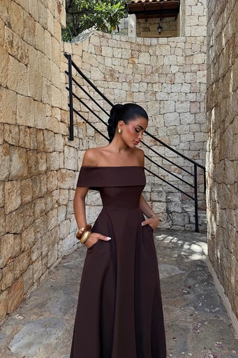 Brown Madonna Collar Dress